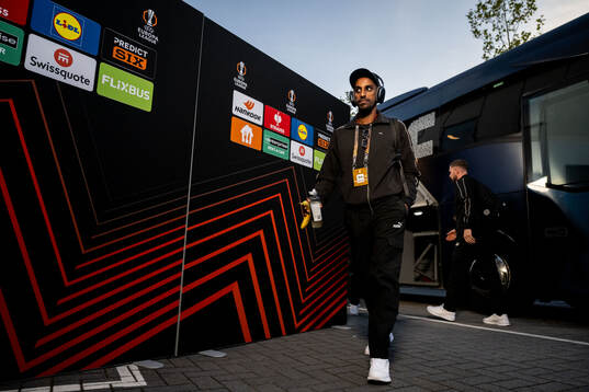 Malmö FFs Taha Ali arrives at the stadium