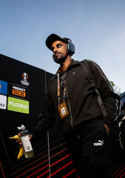 Malmö FFs Taha Ali arrives at the stadium