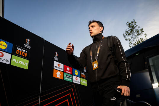 Malmö FFs Colin Rösler arrives at the stadium
