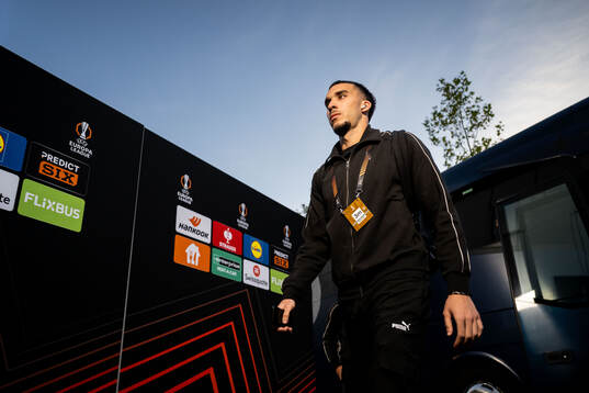 Malmö FFs Andrej Djuric arrives at the stadium