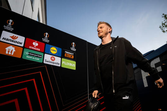 Malmö FFs Anders Christiansen arrives at the stadium