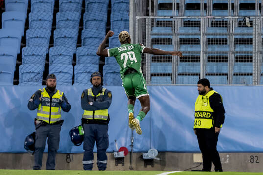 Yves Erick Bile of Ludogorets celebrates