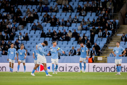 Anders Christiansen of Malmö FF looks dejected