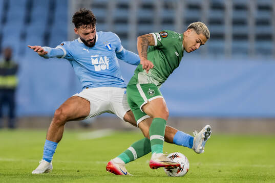 Sead Haksabanovic of Malmö FF and Caio Vidal of Ludogorets
