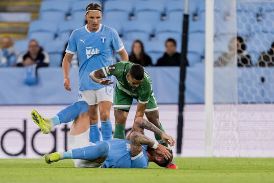 Pontus Jansson of Malmö FF in pain