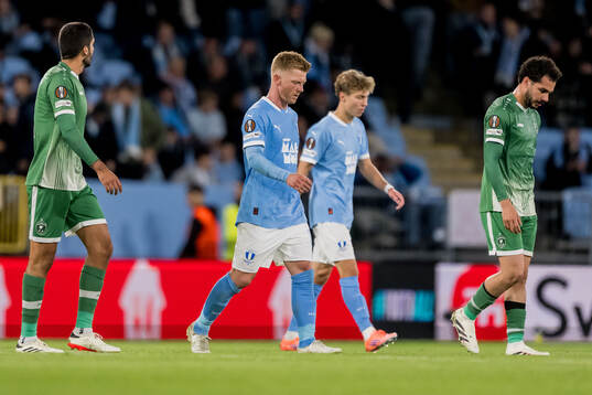 Anders Christiansen of Malmö FF looks dejected