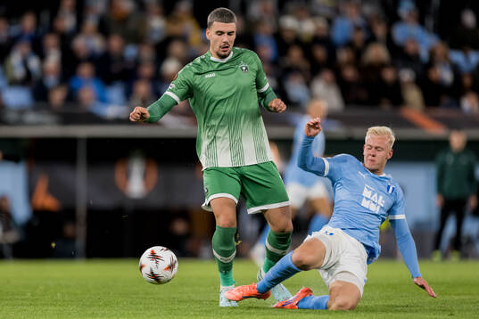 Edvin Kurtulus of Ludogorets and Otto Rosengren of Malmö FF