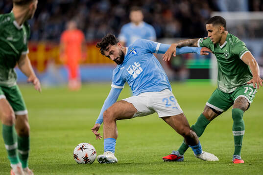 Sead Haksabanovic of Malmö FF and Caio Vidal of Ludogorets