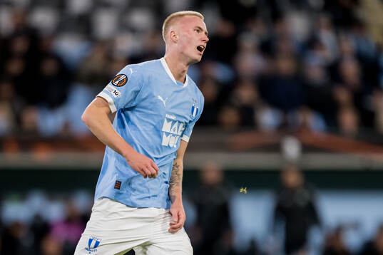 Daniel Gudjohnsen of Malmö FF looks dejected