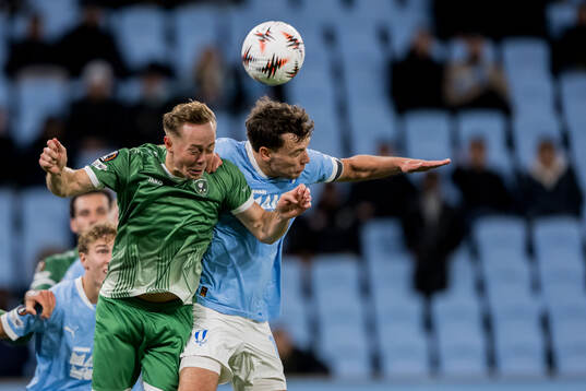 Joel Andersson of Ludogorets and Colin Rösler of Malmö FF