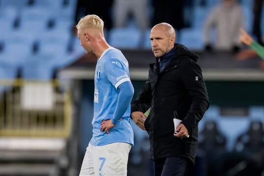 Henrik Rydström and Otto Rosengren of Malmö FF look