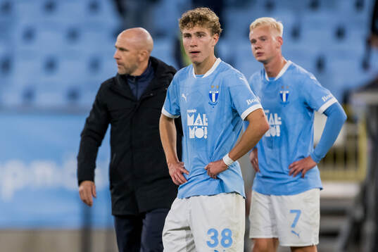 Hugo Bolin of Malmö FF looks dejected