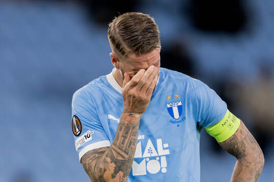 Pontus Jansson of Malmö FF looks dejected
