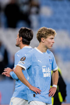 Hugo Bolin of Malmö FF looks dejected