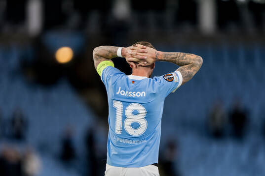 Pontus Jansson of Malmö FF looks dejected