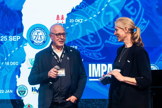 Peter Wiklund, VD Leksands IF, och Anna Laurell Nash