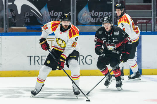 Brynäs Jack Kopacka och Malmö Redhawks Joona Ikonen