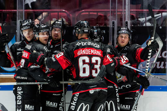 Malmö Redhawks Lauri Pajuniemi jublar