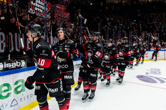 Malmö Redhawks spelare jublar