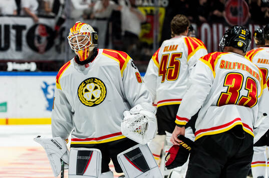 Brynäs målvakt Collin Delia deppar