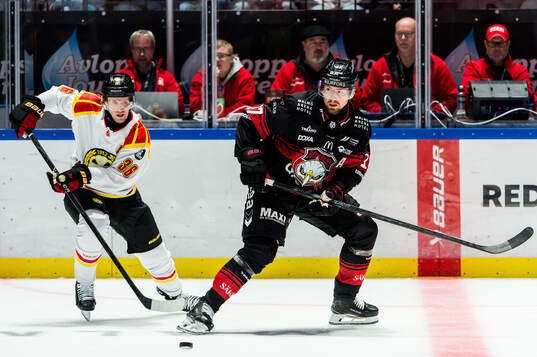 Malmö Redhawks Johan Ivarsson och Brynäs Linus Ölund