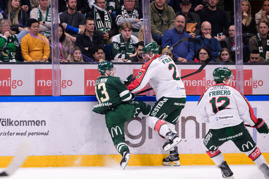 Färjestads Joel Kellman och Frölundas Christian Folin
