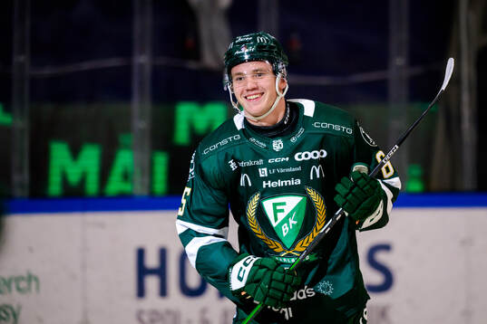 Färjestads Noel Fransén jublar