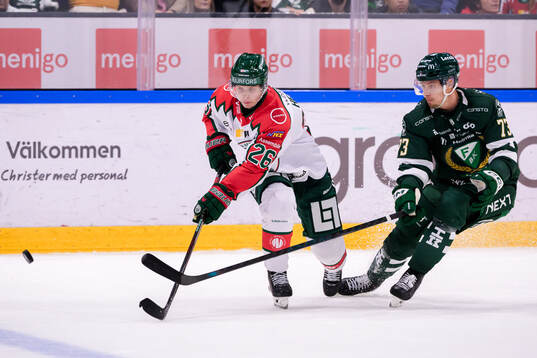 Frölundas Isac Heens och Färjestads Adam Ollas Mattsson