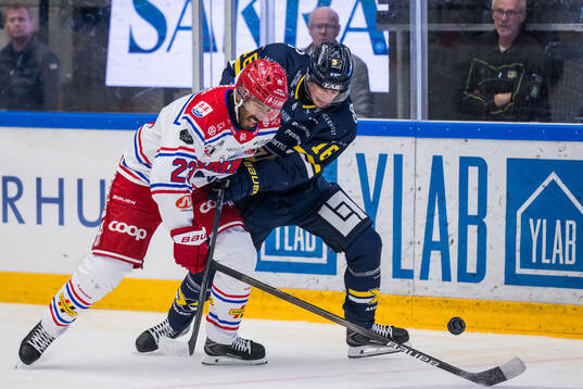 Timrås Jeremy Boyce-Rotevall och HV71s Linus Lindström