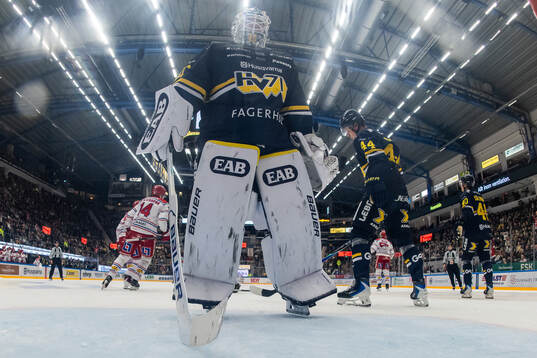 HV71s målvakt Lassi Lehtinen deppar