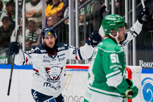 Linköpings Nicholas Shore jublar