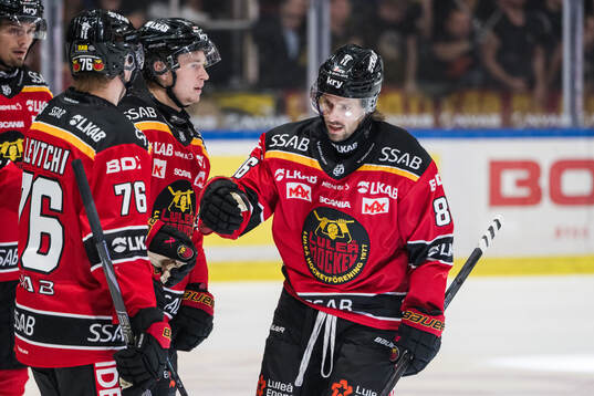 Luleås Mathias Bromé jublar