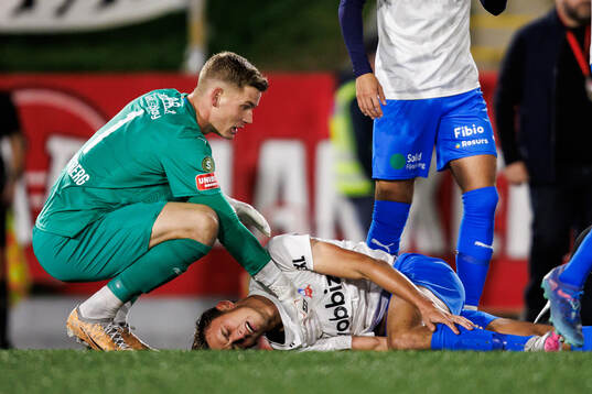 Helsingborgs Wilhelm Nilsson  har ont