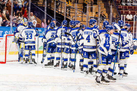 Leksands spelarna jublar