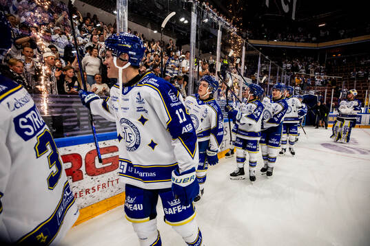 Leksands spelarna jublar