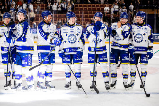 Leksands spelarna jublar