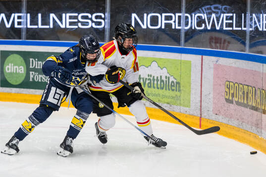 HV71s Emmi Rakkolainen och Brynäs Jenniina Nylund