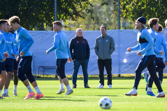 Ordförande Anders Pålsson och sportchef Daniel Andersson