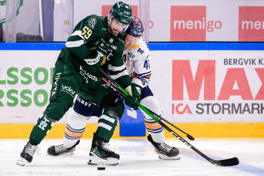 Färjestads Linus Johansson och Växjös Ludvig Nilsson