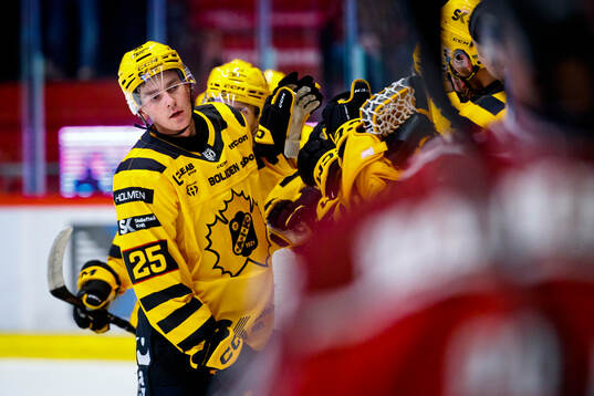 Skellefteås Pontus Johansson  jublar vid 0-2