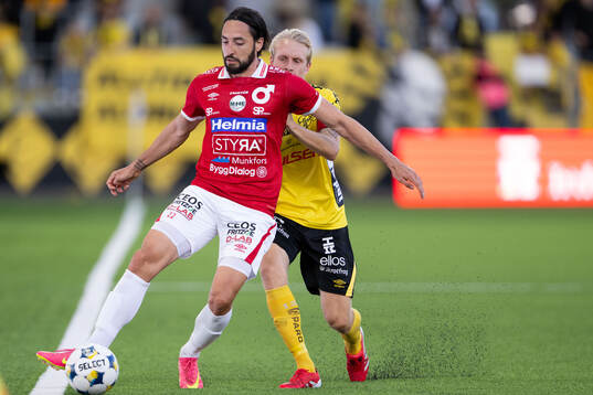Degerfors Dijan Vukojevic och Elfsborgs Johan Larsson