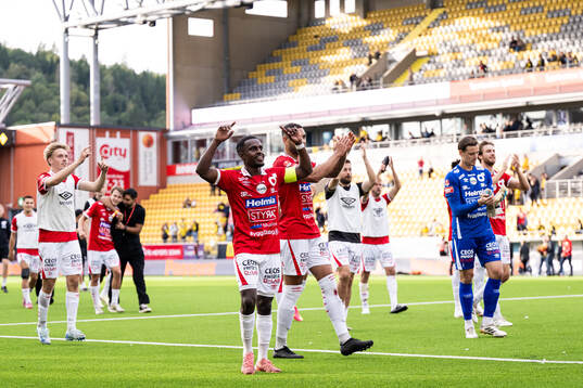 Degerfors spelare jublar