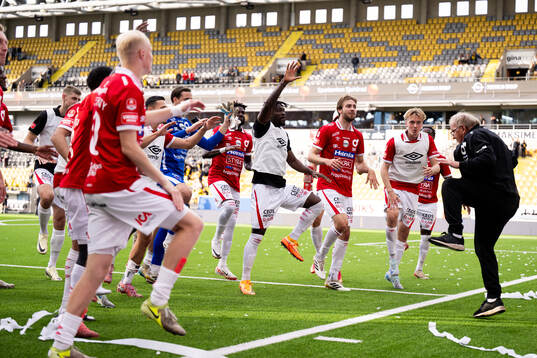 Degerfors spelare jublar