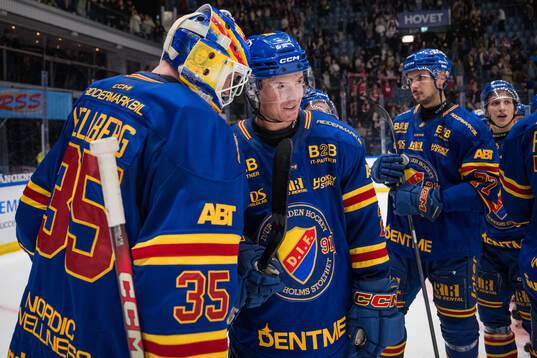 Djurgårdens målvakt Magnus Hellberg och Gustav Lindström