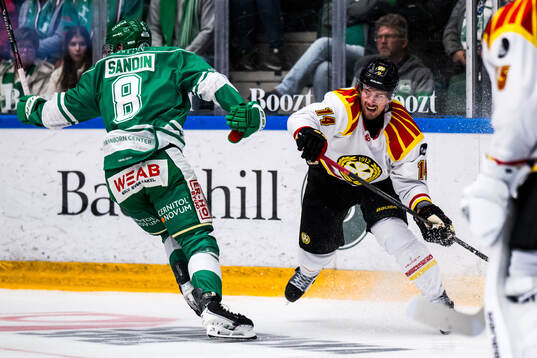 Rögles Linus Sandin och Brynäs Robert Hägg