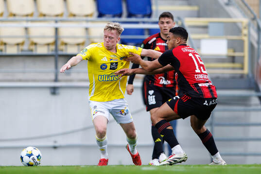 Falkenbergs Lucas Sibelius och Östersunds Gideon Granström
