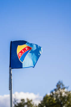En hörnflagga med Djurgårdens klubbemblem
