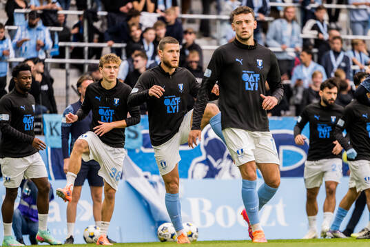 Malmö FFs Hugo Bolin, Gabriel Busanello och Colin Rösler