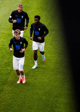 Malmö FFs Hugo Bolin, Jens Stryger Larsen och Emmanuel