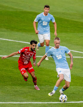 Värnamos Noah Shamoun och Malmö FFs Daniel Gudjohnsen